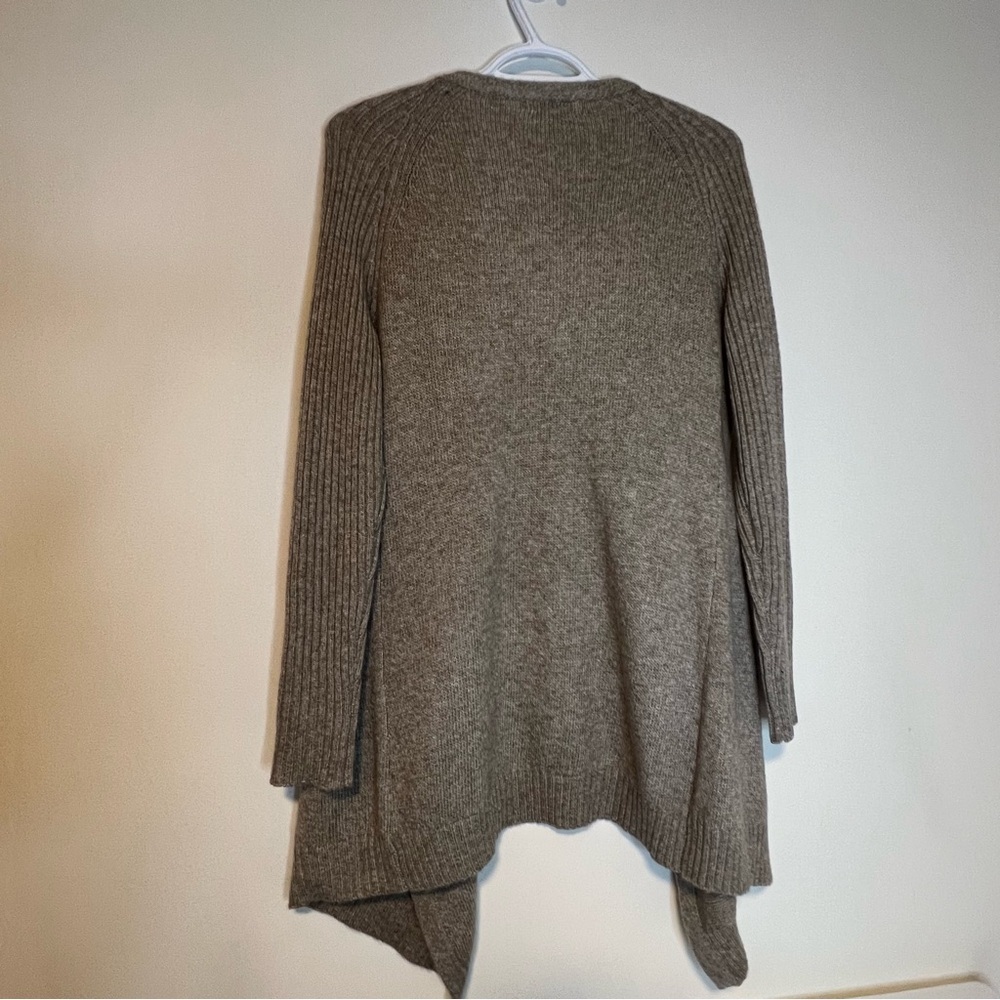 Women's Backdrop medium Open Front Cardigan Sweater cotton wool alpaca beige. - Picture 2 of 6